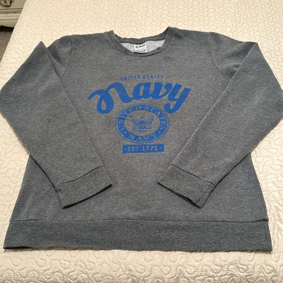Soffe Gray Sweatshirt Size Large United States Navy - Picture 4 of 10
